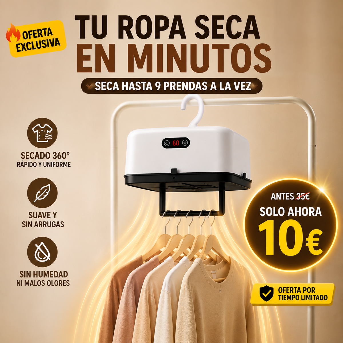 Secadora de ropa portátil